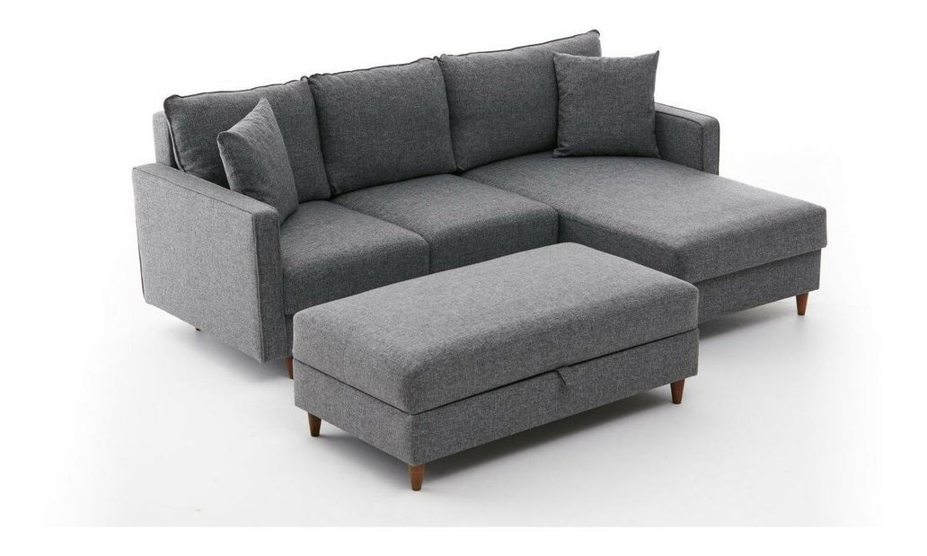 Rohová sedacia súprava Ewie (P) (sivá)
