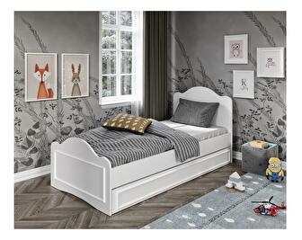 Egyszemélyes ágy 90 cm Povepu (fehér) (ágyráccsal)