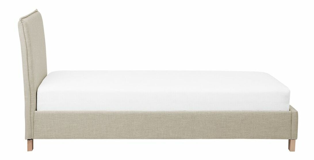 Pat de o persoană 90 cm SANCHEZ (cu somieră) (bej)