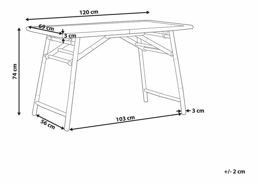 Masă de grădină Molza (lemn deschis)