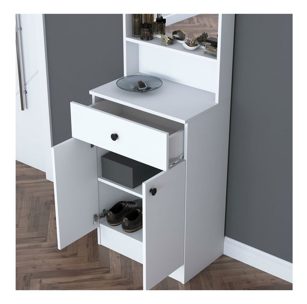 Mobilier hol Pixie 6 (alb) (cu oglindă)