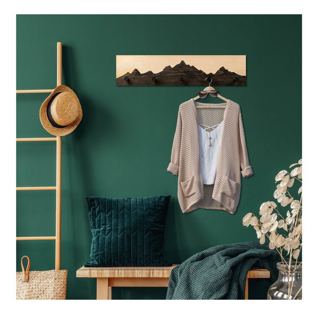 Cuier de perete Notopo (natural + negru) 