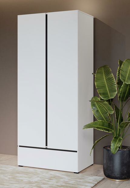 Šatníková skriňa Crossroad S18 (biela + čierna)