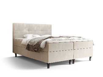 Manželská posteľ  Boxspring 140 cm Lumba (béžová) (s matracom a úložným priestorom)