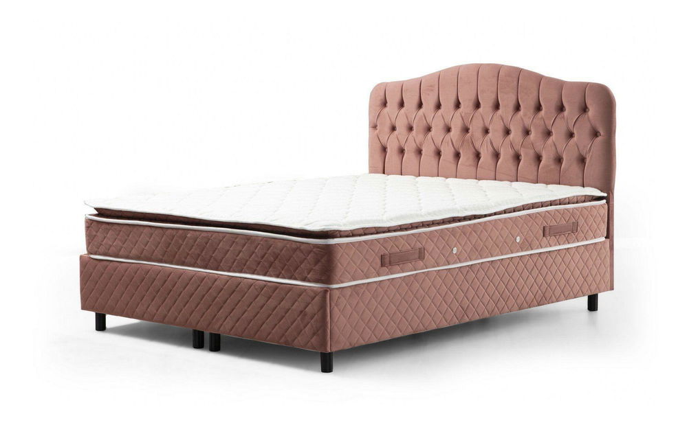 Boxspring posteľ 140 cm Vassilium (ružová)