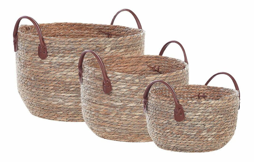 Set 3 ks košíkov Schelby (prírodná) 