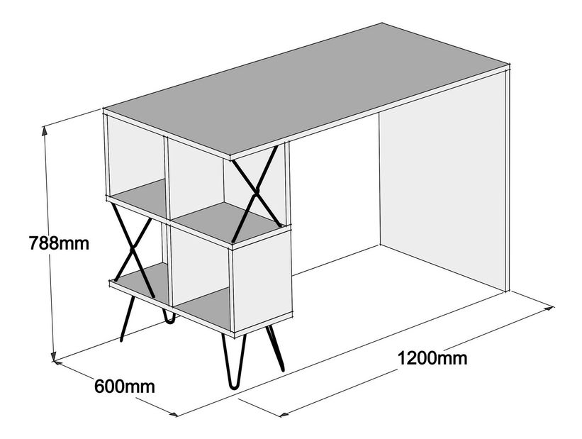 Masă PC Elegance (Nuc + Negru)