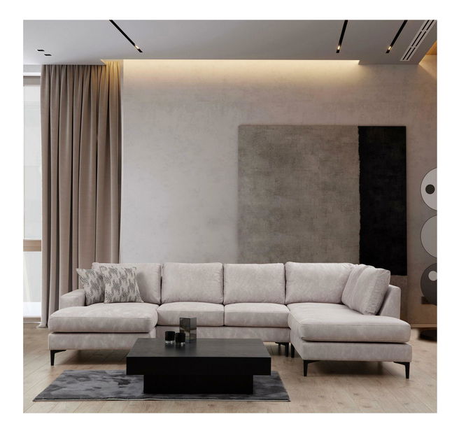 Sarokkanapé U Portobeno 1 (bézs + fekete)