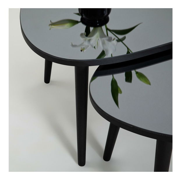 Set 2 buc măsuțe de cafea Gustavo (Negru + Gri)