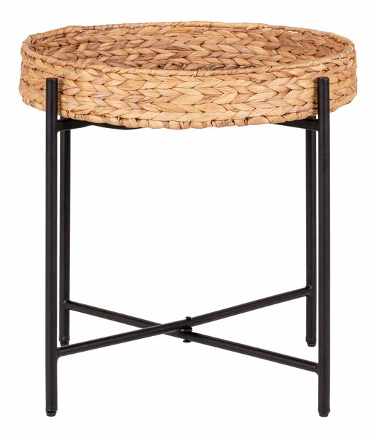 Príručný stolík Neralia (čierna + prírodná)