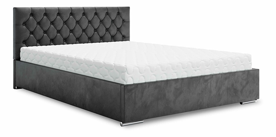 Bračni krevet 160 cm Danita (tamnosiva) (s podnicom i prostorom za odlaganje)
