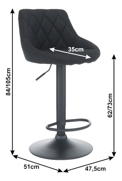 Barová stolička Teken (čierna)