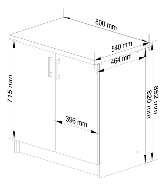 Donji kuhinjski ormarić Lula s80 (bijela mat + hrast sonoma)