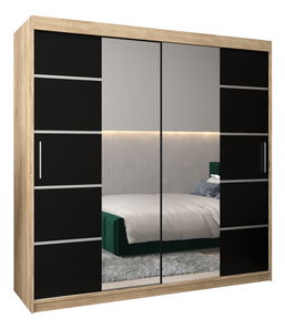 Šatníková skriňa 200 cm Verika 4 200 (dub sonoma + čierna)