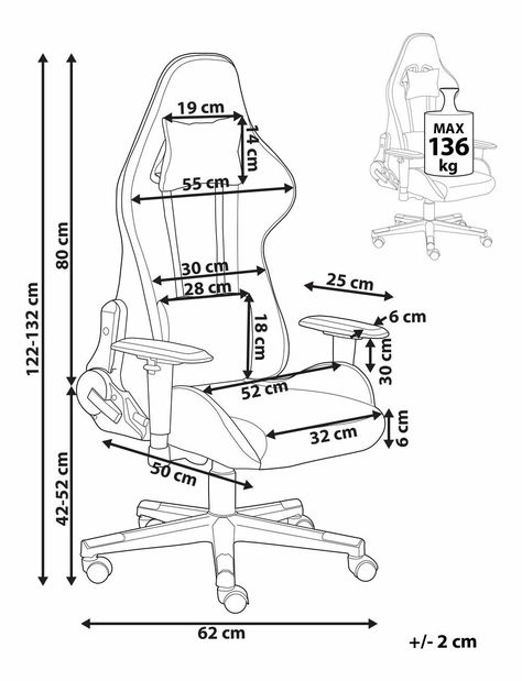 Fotoliu gaming Witana (gri deschis) 
