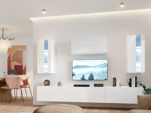 Mobilier living Berny 66 (alb + Alb lucios)