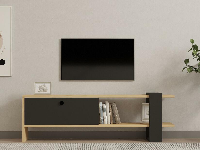 TV asztal/szekrény Balodu 1 (antracit + tölgy) 