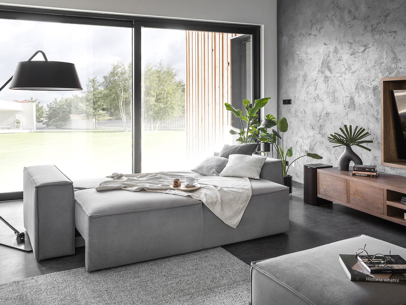 Pohovka Shala 10 (čierna) (s taburetkou)