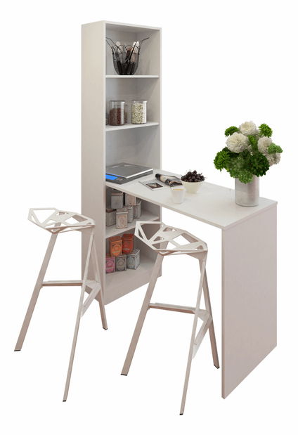 Viacúčelový PC stolík Jazmina (biela)