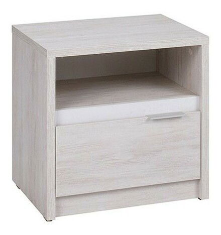 Noćni stolić Mirjan Vendria Mirjan VD11 (hrast bijeli + bijeli sjaj)