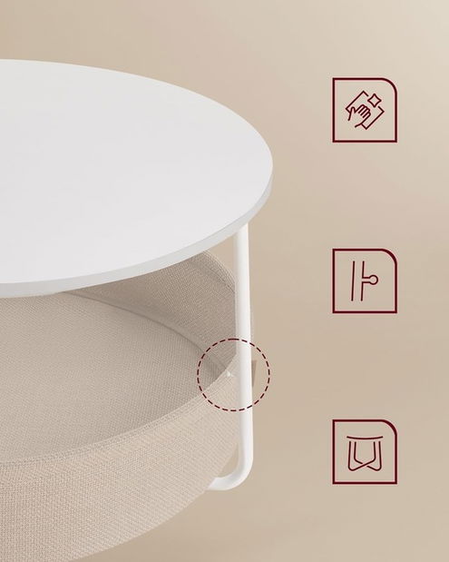 Konferenčný Stolík Lassero (biela + béžová)