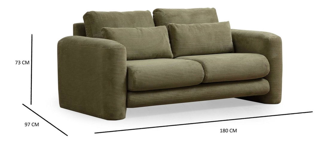 Pohovka dvojsedačka Lelysena (zelená)