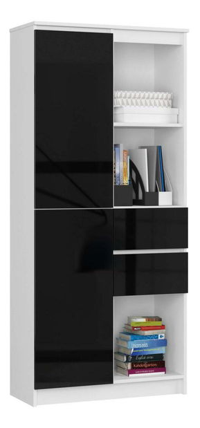 Regál Rizwan (fehér + fényes fekete )