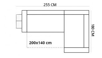 Rohová sedačka Gyan (čierna + sivá) (s taburetkou) (P)