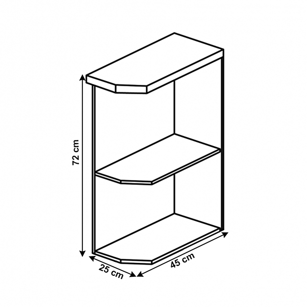 Dulap inferior de bucătărie cu rafturi D25PZ Provense (Alb) (D)