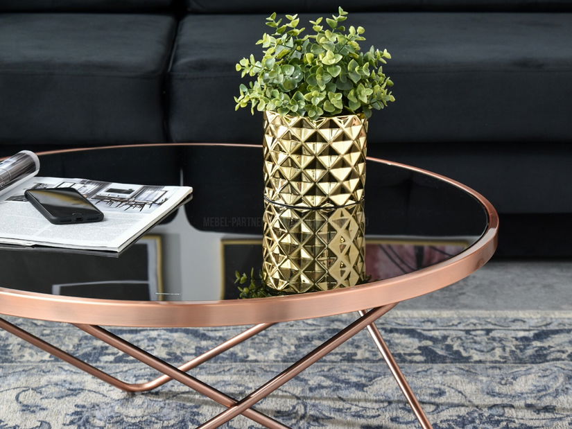 Konferenčný stolík Armin Xl (čierna + medená)