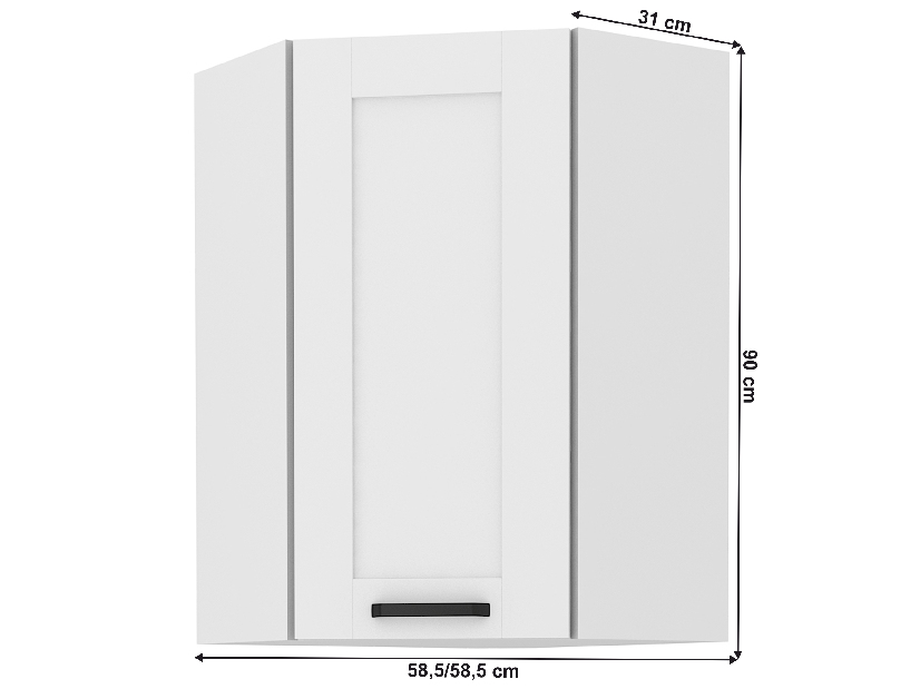 Sarok felsőszekrény Lesana 1 (fehér) 58x58 GN-90 1F 