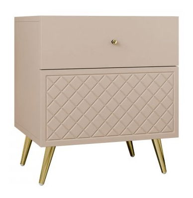 Nočný stolík Borunti 2SZ (pieskovo béžová) *výpredaj