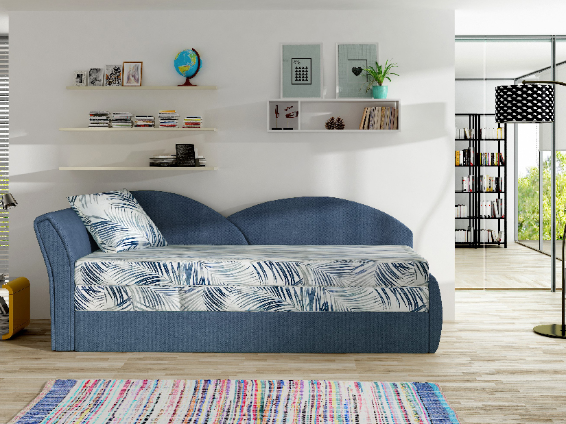 Sofa Agira 10 (plava +palmino lišće) (L)