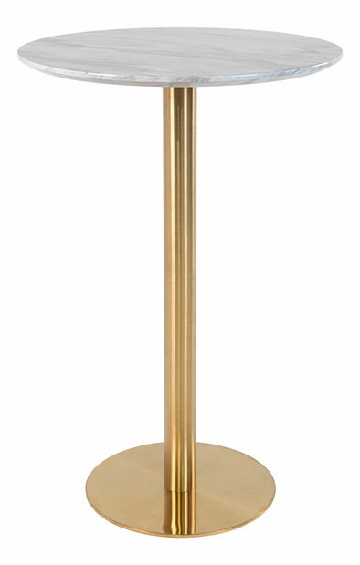 Barový stôl Bvaria 6 (biela + mosadzná)