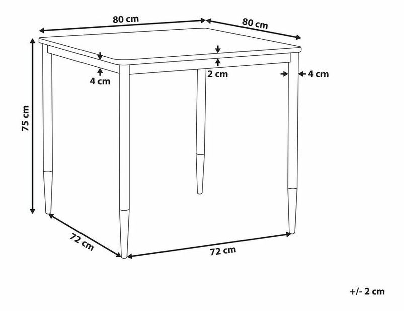 Jedálenský stôl SAHLLA (čierna) (pre 4 osoby)