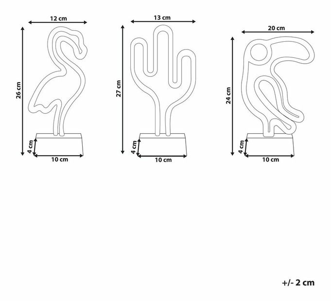 Set 3 ks LED dekorácií Mabza (viacfarebná)
