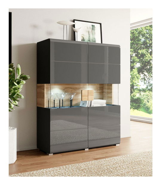 Vitrin Tamie Typ 42 (sötétszürke + tölgy)