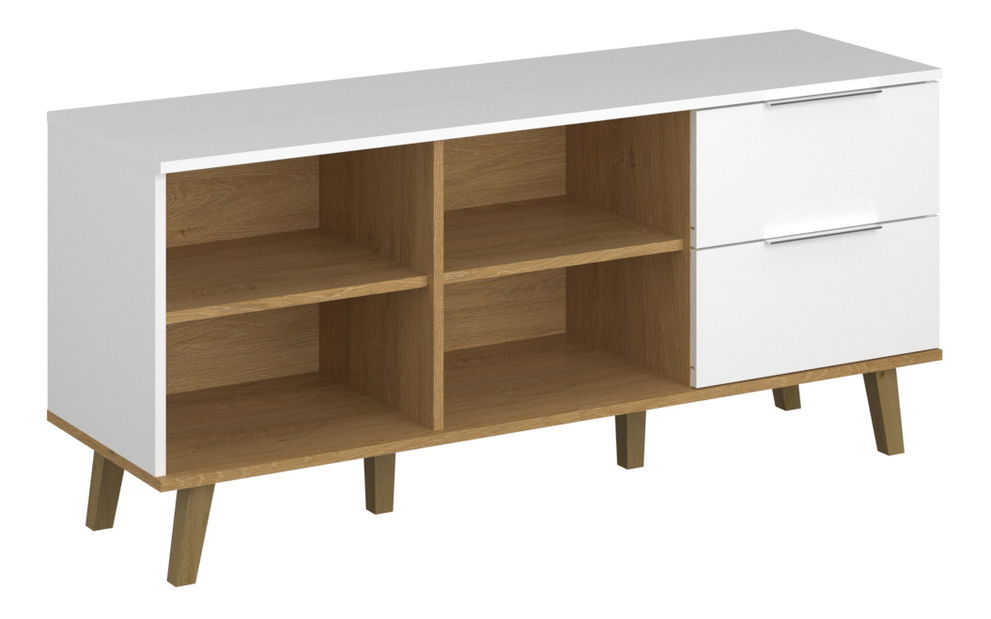 Comodă Nickole 2S/134 (alb + Stejar pietros)