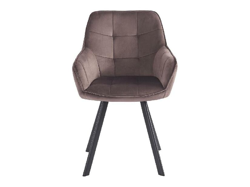 Dizajnerska fotelja Ilgano (sivo-smeđa + crna) 