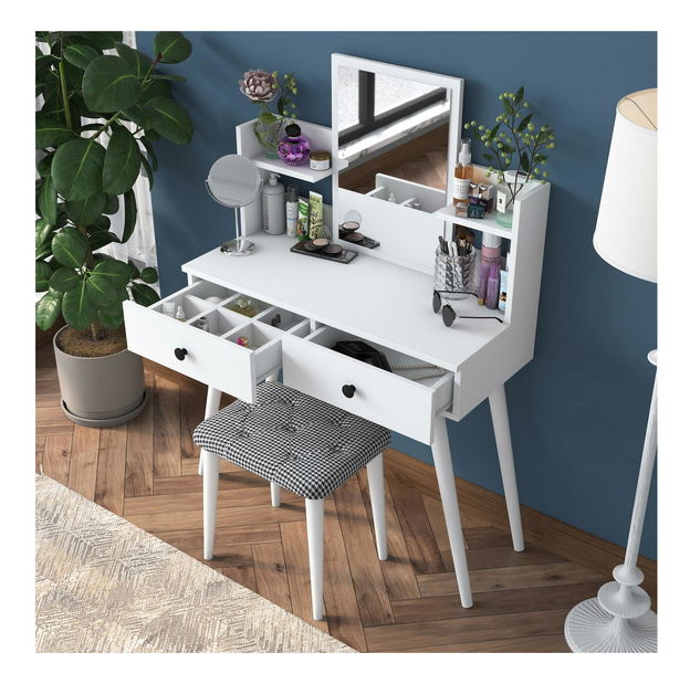 Toaletni stolić s tabureom Blake 102 (bijela)