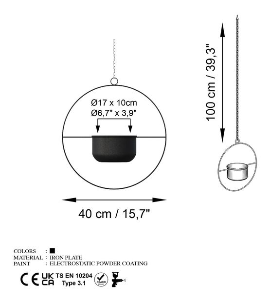 Vas decorativ Paradota (Negru)
