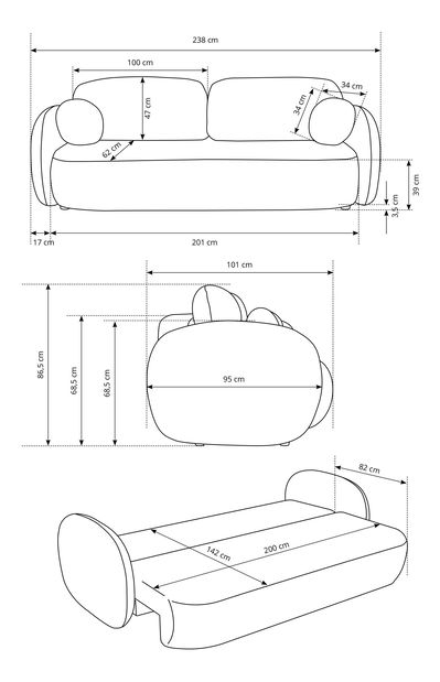 Pohovka Onyx (biela)