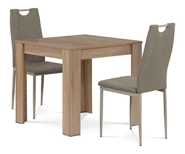 Set mobilier sufragerie Belgrado (stejar sonoma + cappuccino) (pentru 2 persoane)