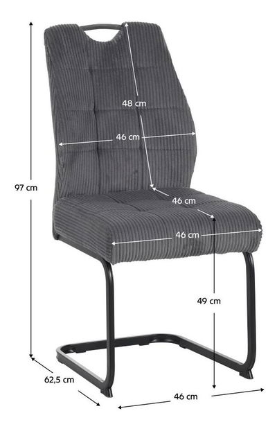Jedálenská stolička Kalme (sivá + čierna)