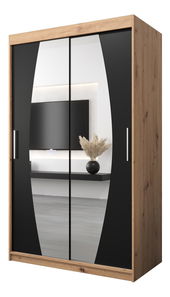 Ormar za garderobu 120 cm Eclipse (hrast artisan + crna mat)