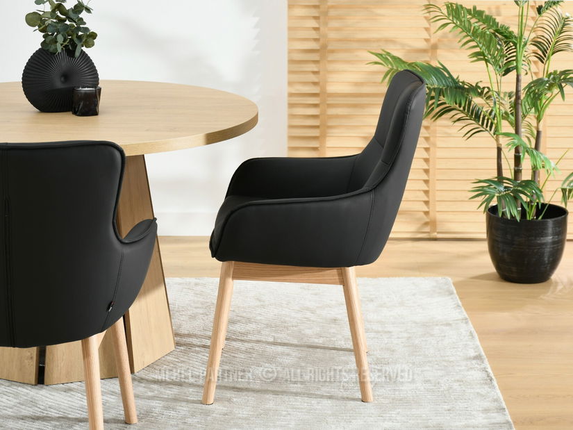 Scaun sufragerie Camisetas (negru + stejar)