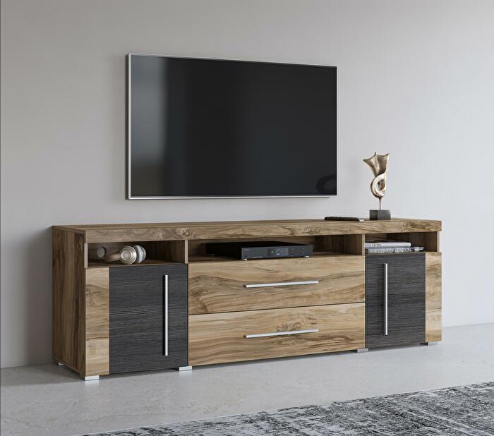 TV stolík/skrinka Rogalo 70 (orech saténový)