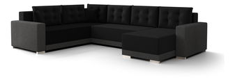 U alakú sarokkanapé Odyssey 3 (fekete + szürke) (B)