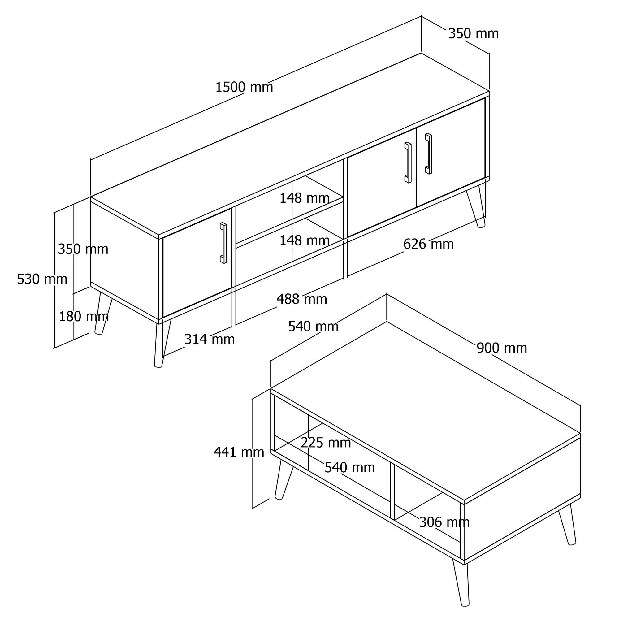 Mobilier living Sakura (Stejar)