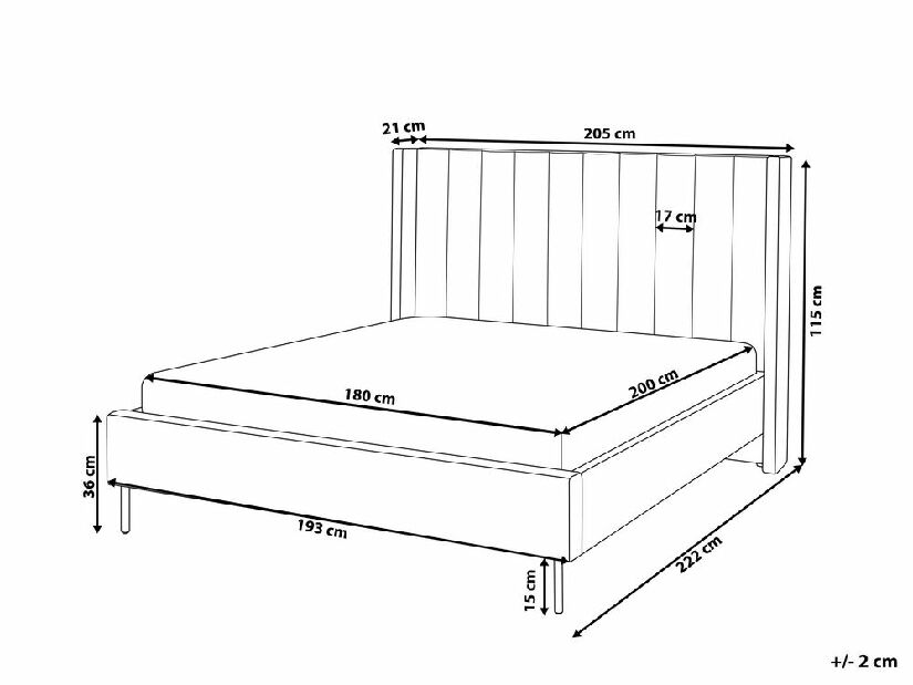 Franciaágy 180 cm Vue (bézs boucle) (ágyráccsal)